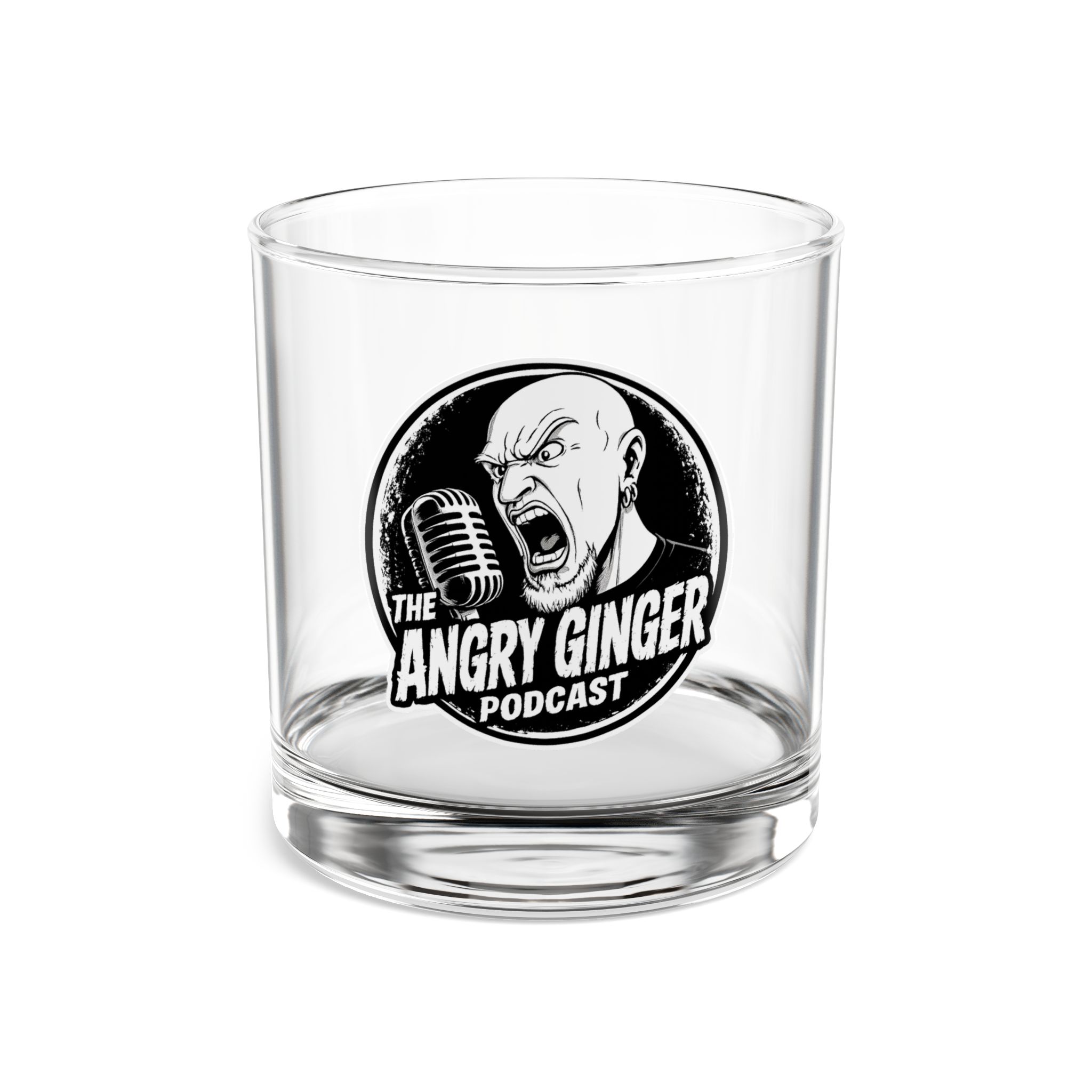 Angry Ginger Podcast logo Rocks Glass | 10oz whiskey tumbler