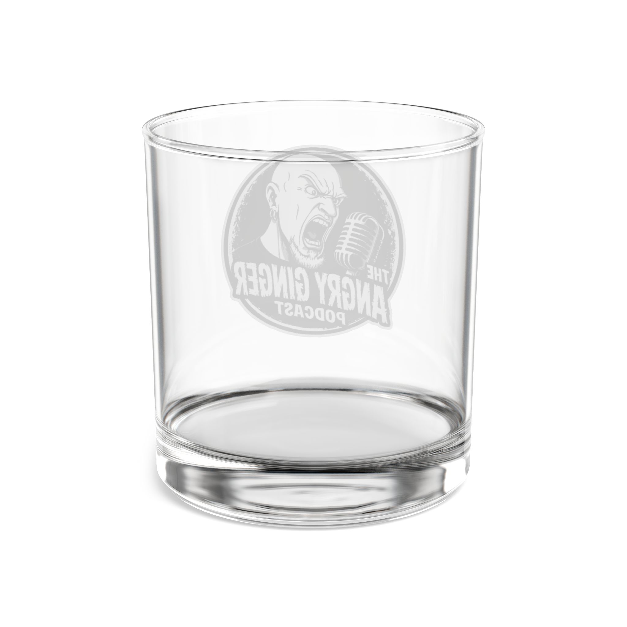 Angry Ginger Podcast logo Rocks Glass | 10oz whiskey tumbler - Image 3
