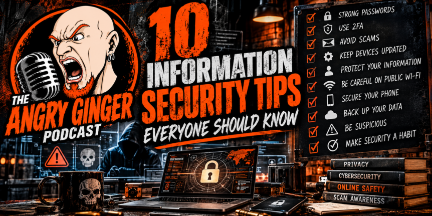 The Angry Ginger Podcast information security tips for protecting personal information and staying safe online